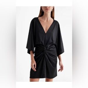 Express Satin V-Neck Twist Front